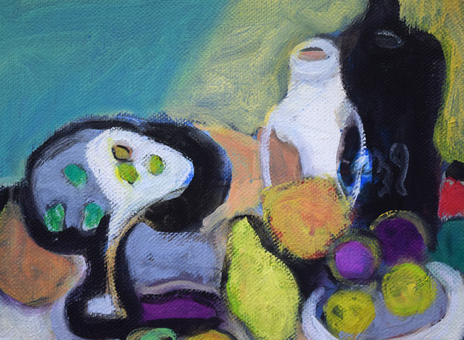 岩本英希「静物画」油絵・F3号 拡大画像1