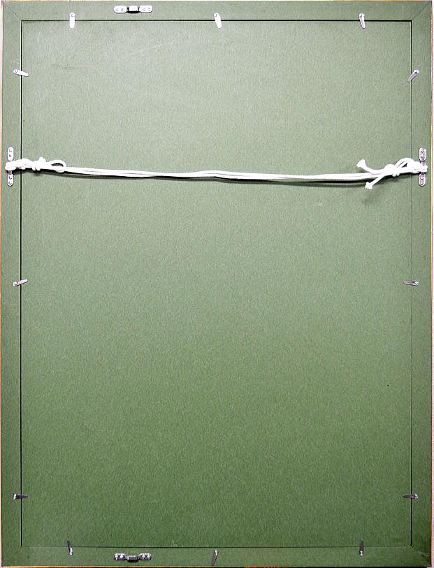 岩本 英希「シャラント河の夕暁」リトグラフ 額縁裏側