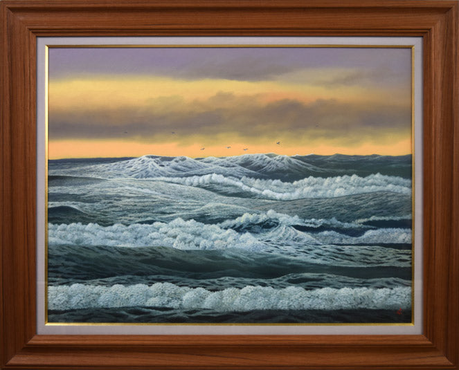 上代誠「海鳴り」油絵・P15号
