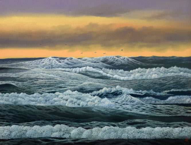 上代誠「海鳴り」油絵・P15号 作品全体拡大画像