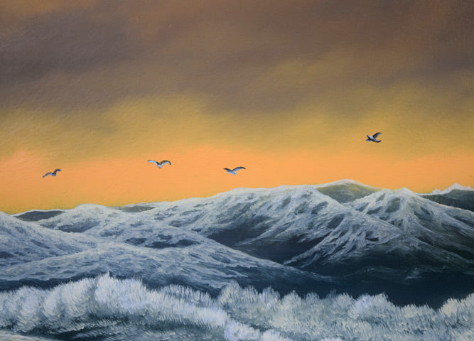 上代誠「海鳴り」油絵・P15号 拡大画像2