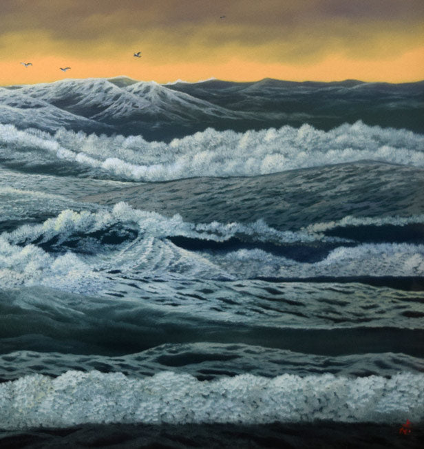 上代誠「海鳴り」油絵・P15号 拡大画像4
