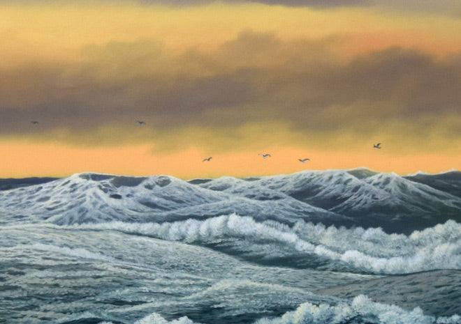 上代誠「海鳴り」油絵・P15号 拡大画像1