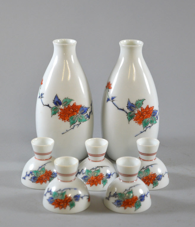 十三代 酒井田柿右衛門「錦牡丹文酒器」共箱 1