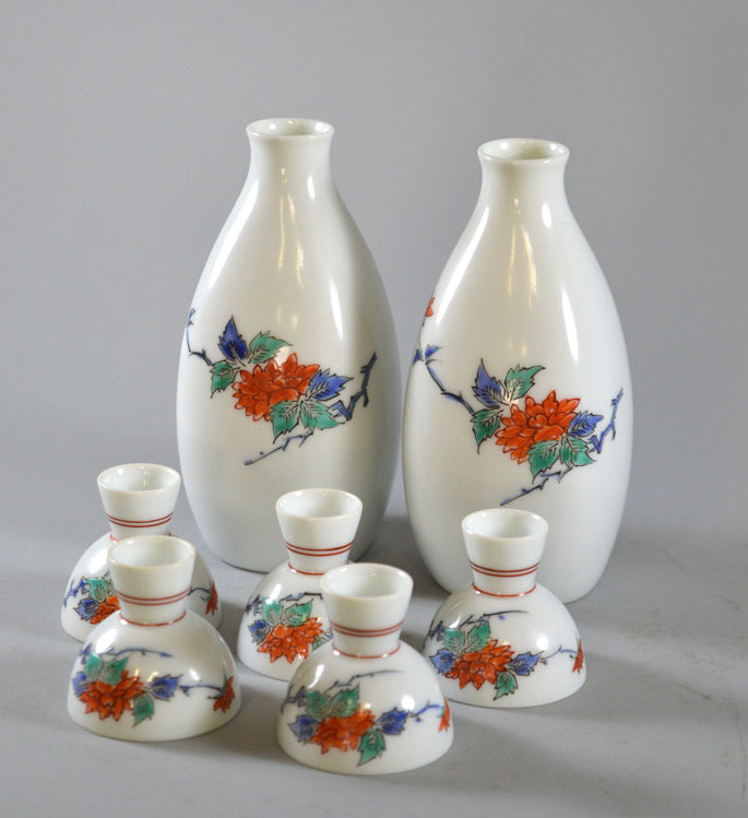 十三代 酒井田柿右衛門「錦牡丹文酒器」共箱 2