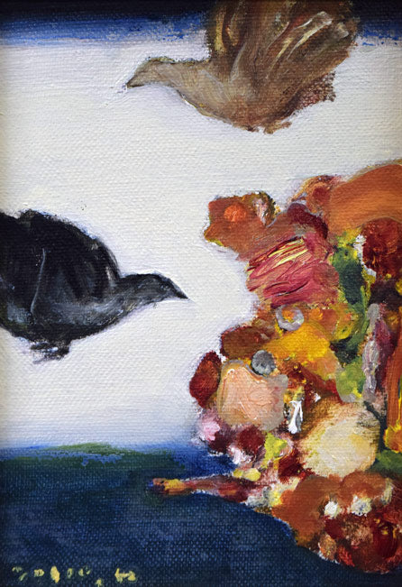 亀山良雄「花・鳥」油絵・SM 作品全体画像