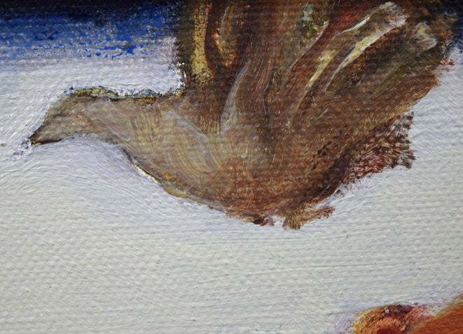 亀山良雄「花・鳥」油絵・SM 拡大画像1