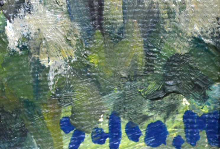 亀山良雄「パルテノン神殿」油絵・F0号 サイン拡大画像