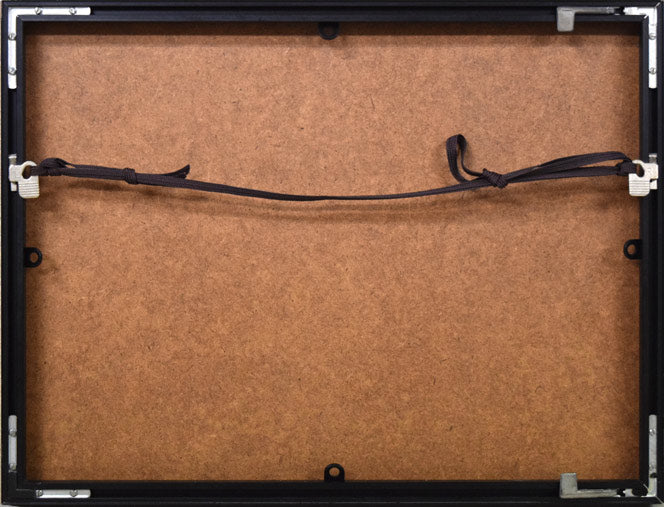 金沢一彦「蒸気自動車」銅版画 額縁裏側画像