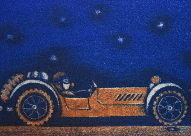 金沢一彦「オンザロード」銅版画 拡大画像1