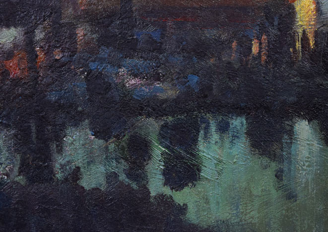 金子誠治「朝陽風景」油絵・F10号 拡大画像4