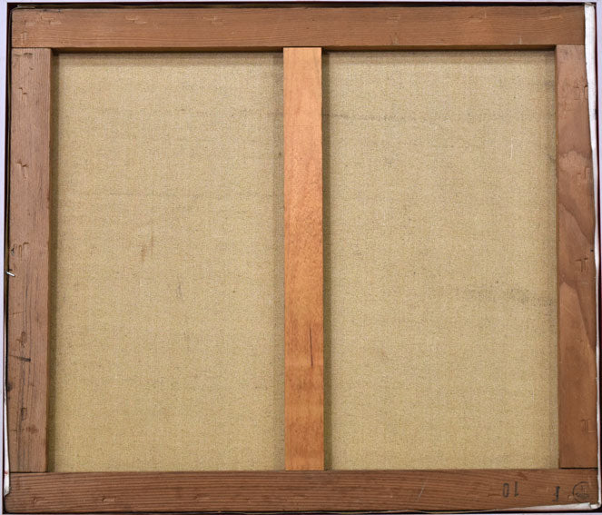 金子誠治「朝陽風景」油絵・F10号 キャンバス裏側画像