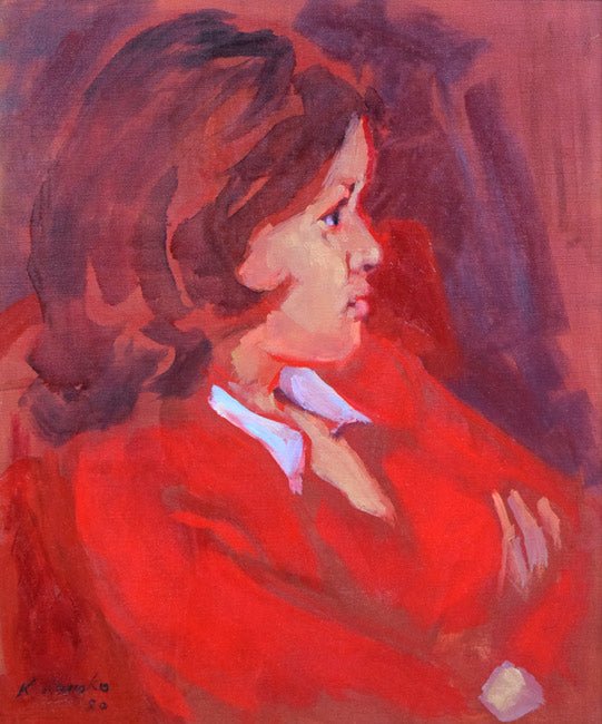 金子幸正「女性像」油絵・F8号 作品全体拡大画像