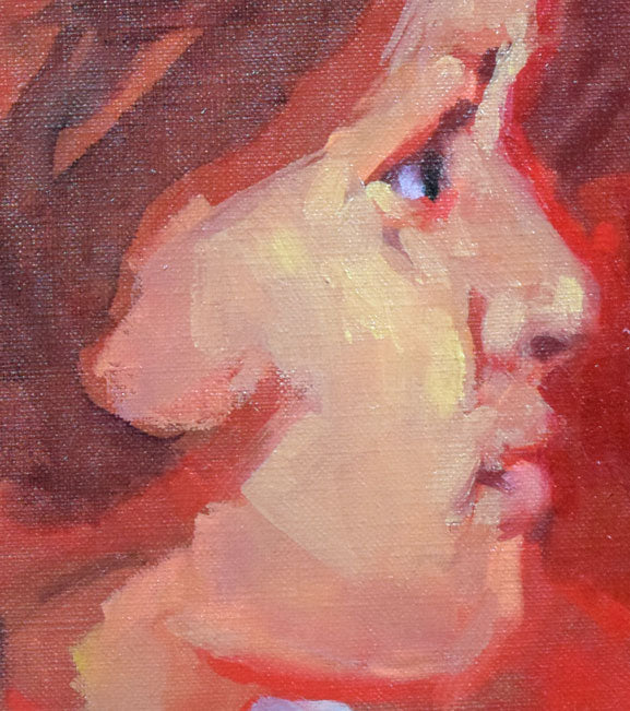 金子幸正「女性像」油絵・F8号 拡大画像2