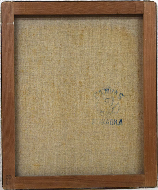 金子幸正「女性像」油絵・F8号 キャンバス裏側画像