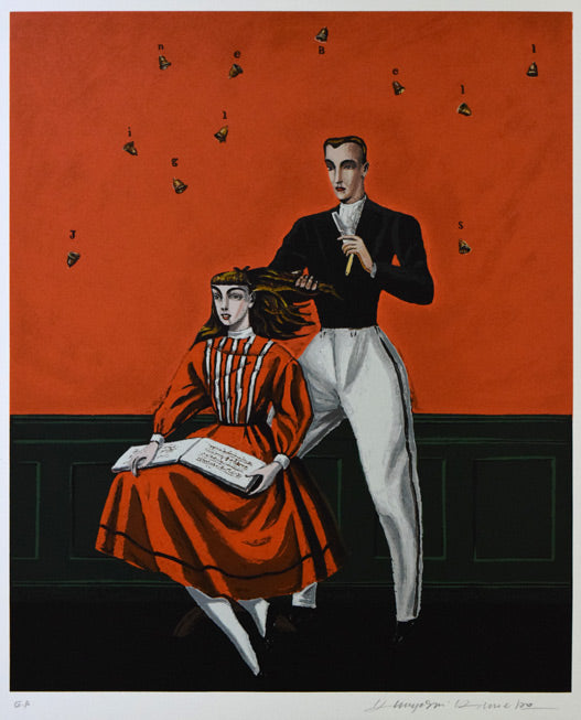 金子國義「ジングルベル」シルクスクリーン版画 作品全体拡大画像