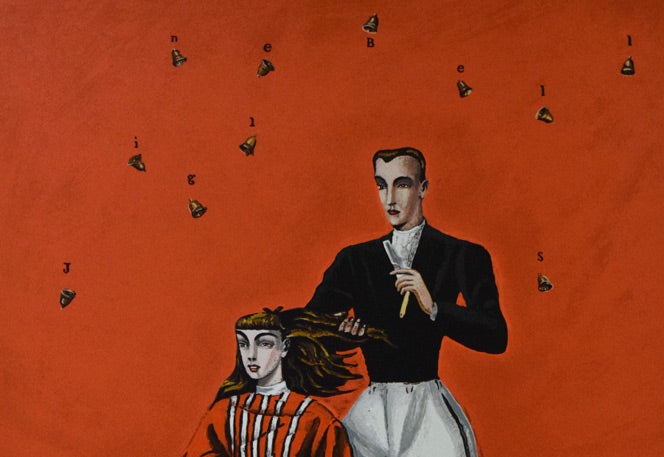 金子國義「ジングルベル」シルクスクリーン版画 拡大画像1