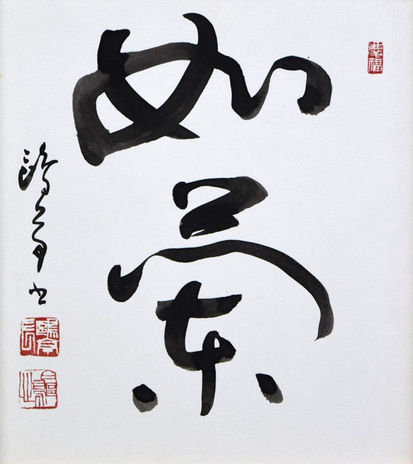 金子鷗亭「蘭如し」肉筆書・色紙 作品全体拡大画像