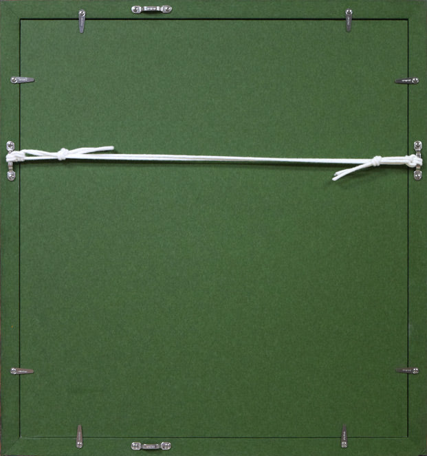 金子鷗亭「蘭如し」肉筆書・色紙 額縁裏側画像