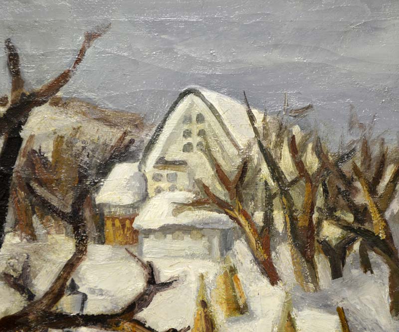 金子誠治(旧制:角野)「小樽冬景色」油絵・F20号 拡大部分3