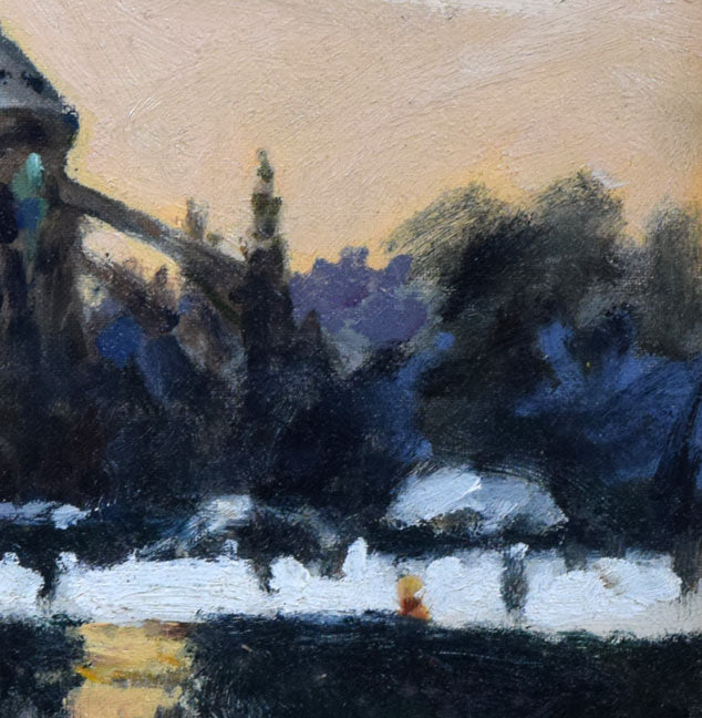 金子誠治「パリ風景(ノートルダム大聖堂)」油絵・F6号 拡大画像5