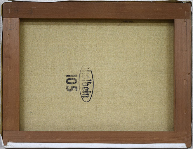 金子誠治「パリ風景(ノートルダム大聖堂)」油絵・F6号 キャンバス裏側画像