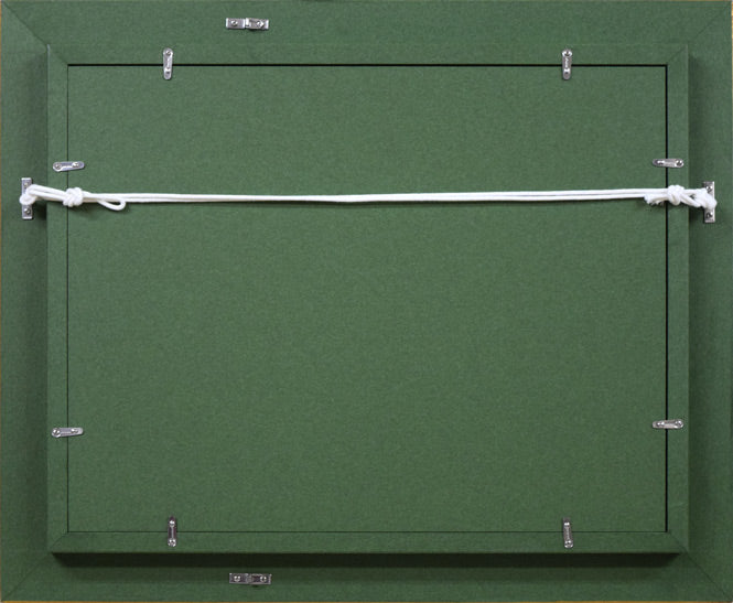 金子誠治「パリ風景(ノートルダム大聖堂)」油絵・F6号 額縁裏側画像