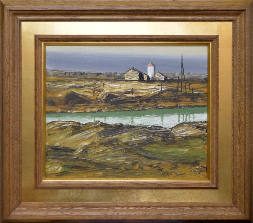 神田日勝「晩秋風景」油絵・F10号