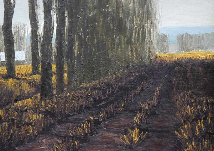 神田日勝「原野」油絵・F8号 拡大画像4