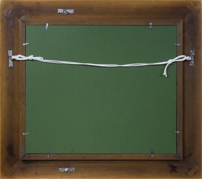 神田日勝「原野」油絵・F8号 額縁裏側画像