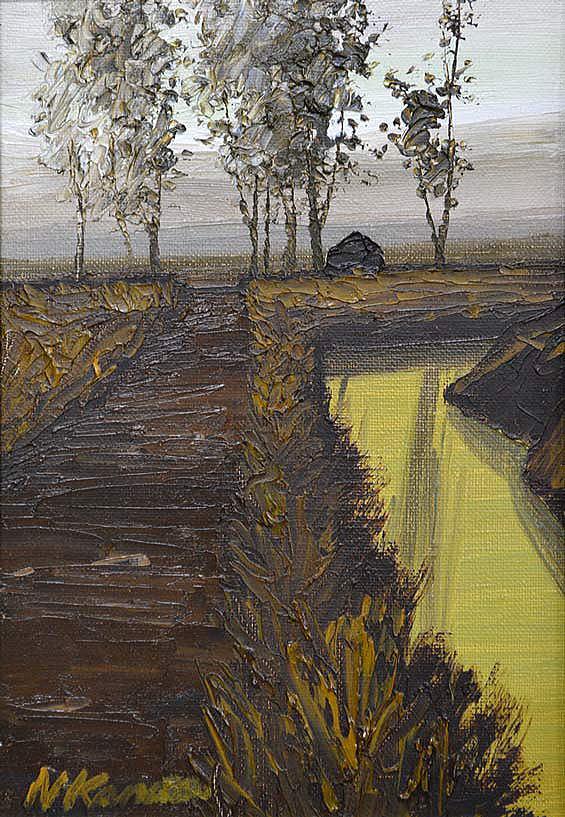 神田 日勝「風景画(神田日勝遺作No,97)」油絵・SM 拡大部分