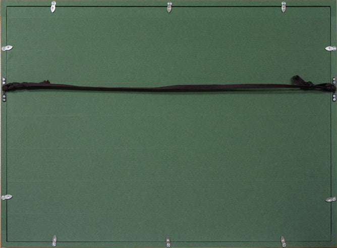 葛西四雄「北の漁村」油絵・M10号 額縁裏側画像