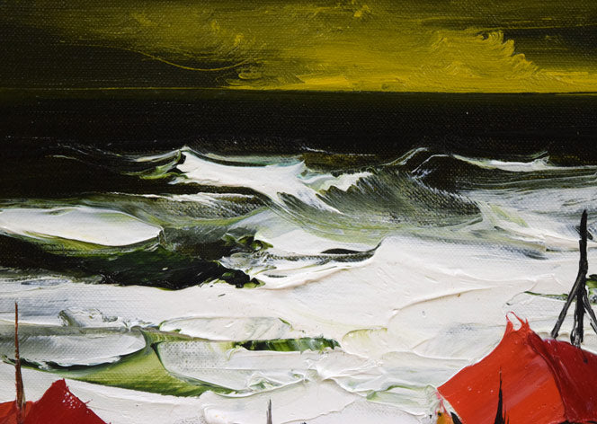 葛西 四雄「北の浜」油絵・SM 拡大画像1