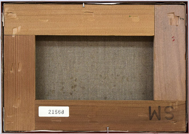 葛西 四雄「北の浜」油絵・SM キャンバス裏側画像