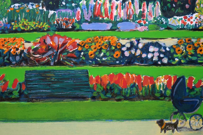 ジャン・ピエール・カシニョール(JEAN PIERRE CASSIGNEUL)「バガテル(大きな公園)」リトグラフ 拡大画像3