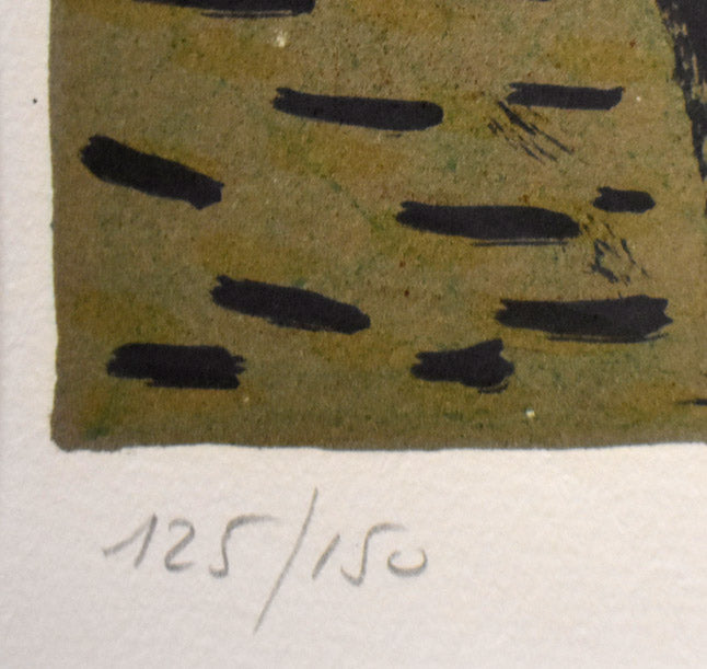 ジャン・ピエール・カシニョール(JEAN PIERRE CASSIGNEUL)「沈黙」リトグラフ 限定番号部分(ed,125/150)