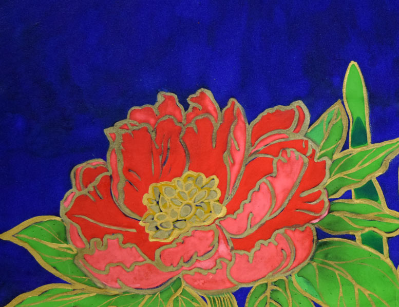 片岡球子「花咲く富士」日本画・F6号 拡大画像5