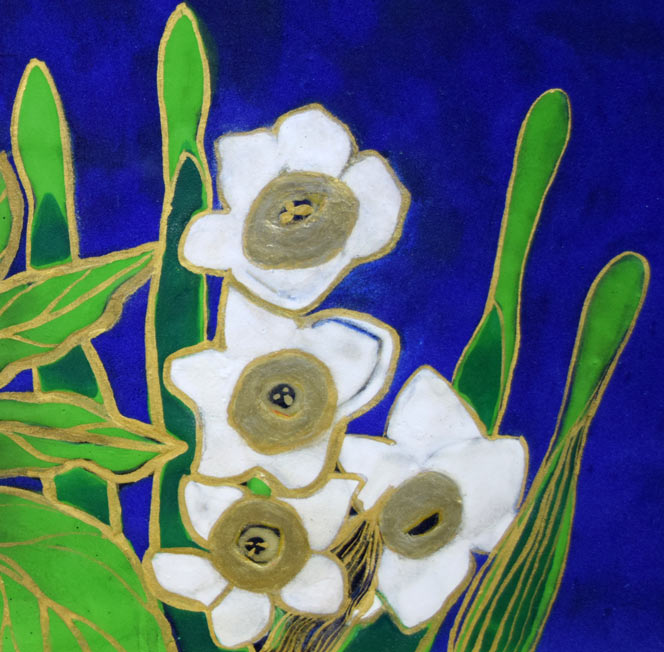 片岡球子「花咲く富士」日本画・F6号 拡大画像6