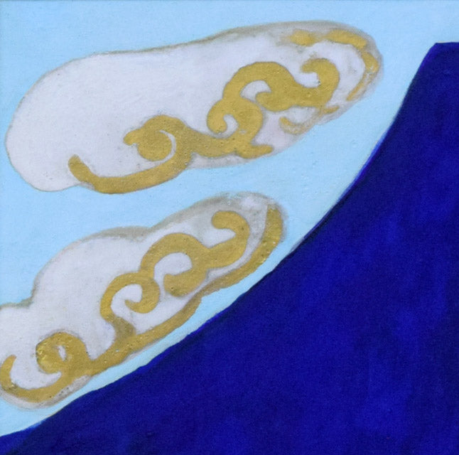 片岡球子「花咲く富士」日本画・F6号 拡大画像2