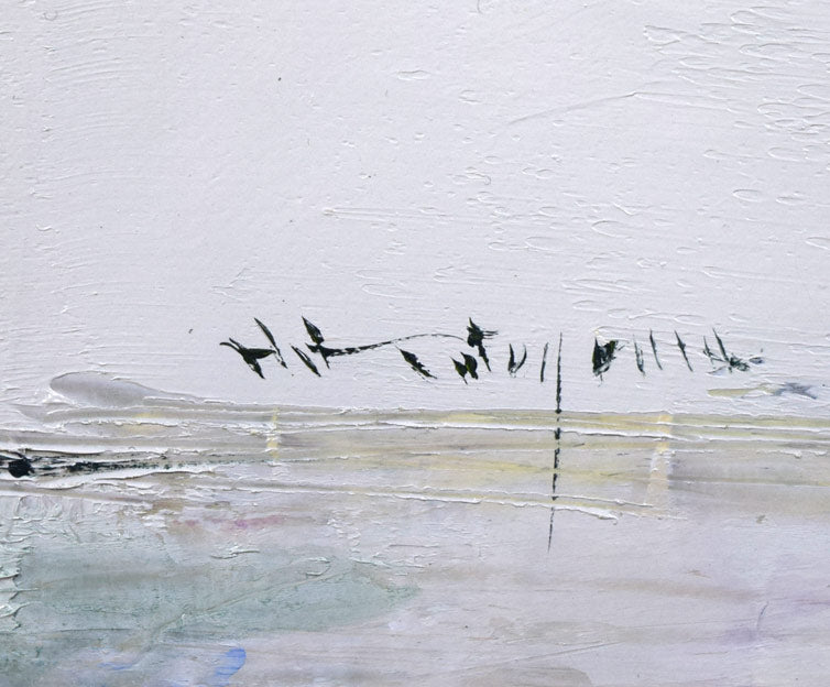 片山弘明「青い花」油絵・F12号 サイン部分