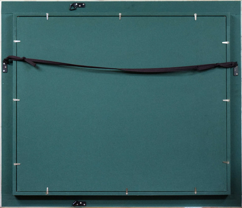 片山弘明「青い花」油絵・F12号 額縁裏側部分