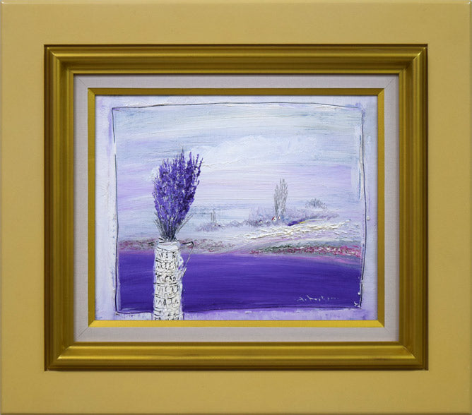 片山弘明「窓辺(北の大地)」油絵・F3号