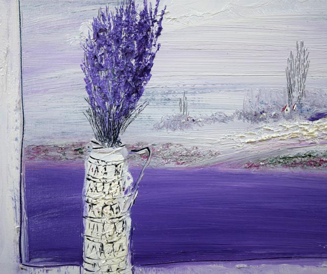 片山弘明「窓辺(北の大地)」油絵・F3号 拡大画像1