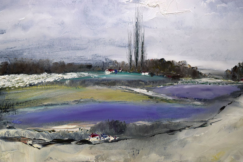 片山弘明「北の風景(富良野ラベンダー)」油絵・F20号 拡大部分1