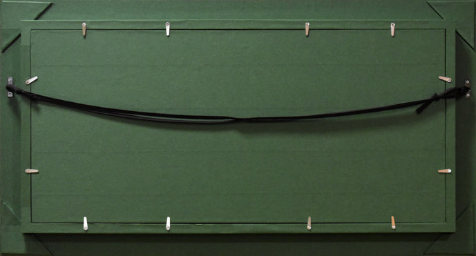 片山弘明「湿原(水芭蕉)」油絵・変形12号 額縁裏側画像