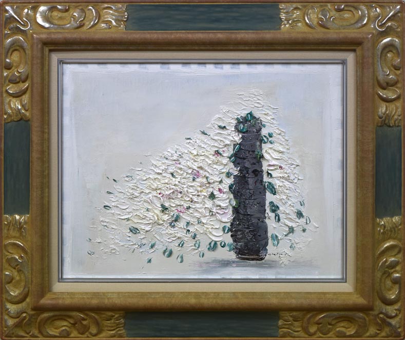 片山弘明「つる薔薇」油絵・F6号