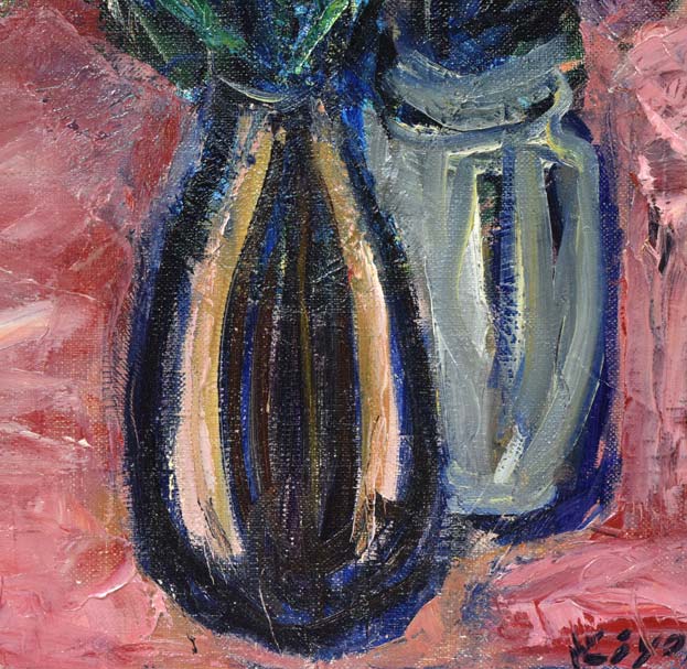 加藤清江「花」油絵・F6号 拡大画像2