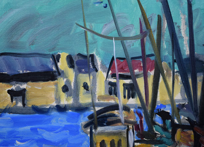 加藤清江「釧路」油絵・F8号 拡大画像1