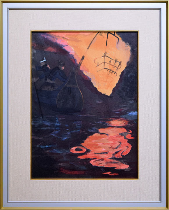 加藤東一「燎火」木版画