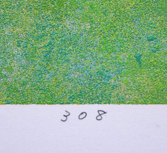 勝田幸男「新緑祇王寺(京都)」粒画 作品番号308拡大画像